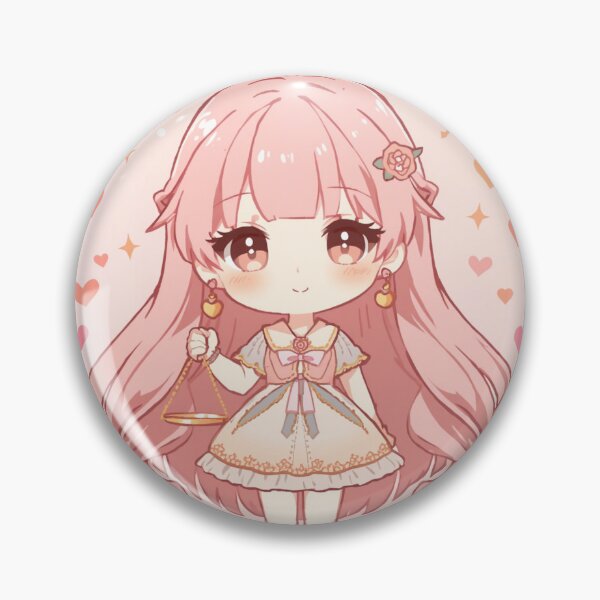 Item preview, Chibi Libra Zodiac Girl Sticker — Kawaii Astrology Anime Air Sign Balance Art designed and sold by Cosmic Zodiac Studio.