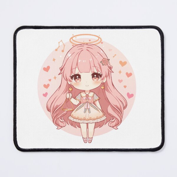 Item preview, Chibi Libra Zodiac Girl Sticker — Kawaii Astrology Anime Air Sign Balance Art designed and sold by Cosmic Zodiac Studio.