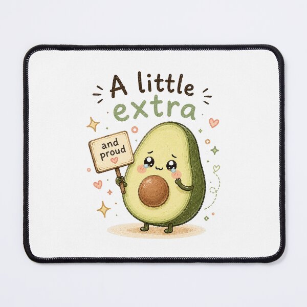 Item preview, A Little Extra and Proud Kawaii Avocado Sticker designed and sold by InkWanderStudio.