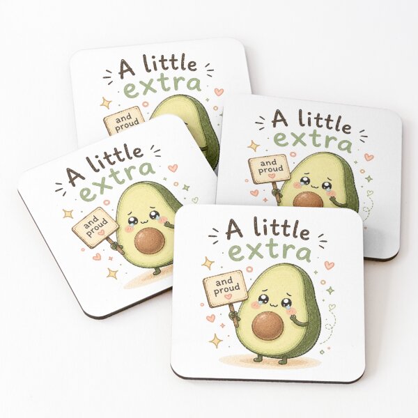 Item preview, A Little Extra and Proud Kawaii Avocado Sticker designed and sold by InkWanderStudio.