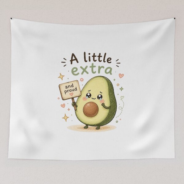 Item preview, A Little Extra and Proud Kawaii Avocado Sticker designed and sold by InkWanderStudio.