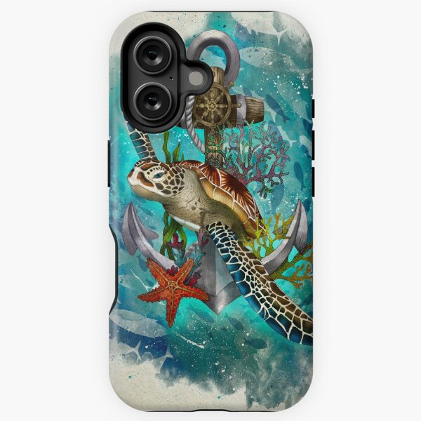 Vista previa del artículo con la obra «Tortuga y mar», diseñado y vendido por marineloup-art.