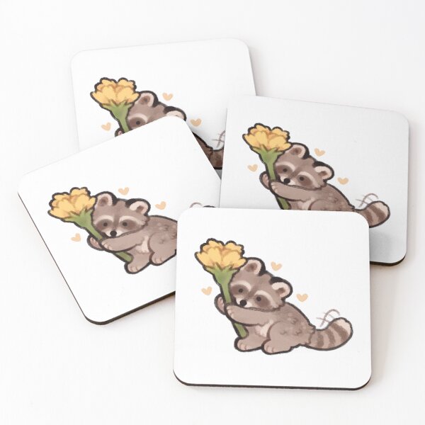 Item preview, Cute Flower Raccoon Kawaii Animal Art designed and sold by FlowerRaccoon.