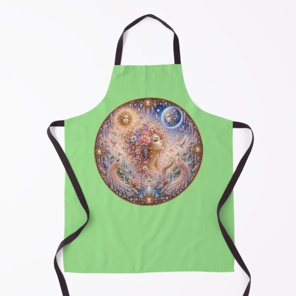 Item preview, Celestial Bloom Goddess – Sun and Moon Fantasy Mandala Art designed and sold by sunbowjp stadio.