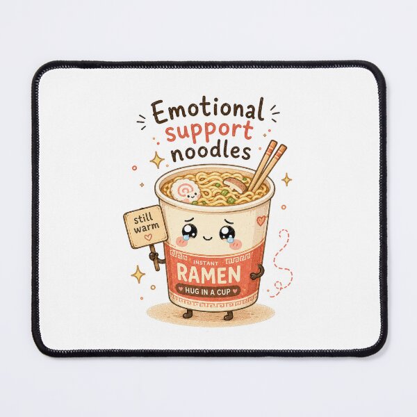 Item preview, Emotional Support Noodles Kawaii Ramen Sticker designed and sold by InkWanderStudio.