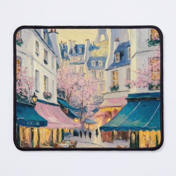 Item preview, Spring French Café Street with Cherry Blossoms designed and sold by CARRAANN.