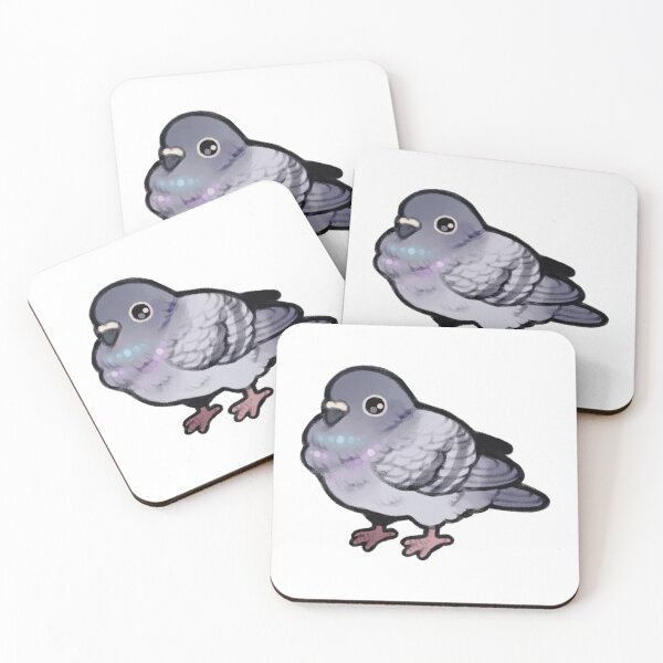 Item preview, Fluffy Pigeon Cute Kawaii Bird Art designed and sold by FlowerRaccoon.