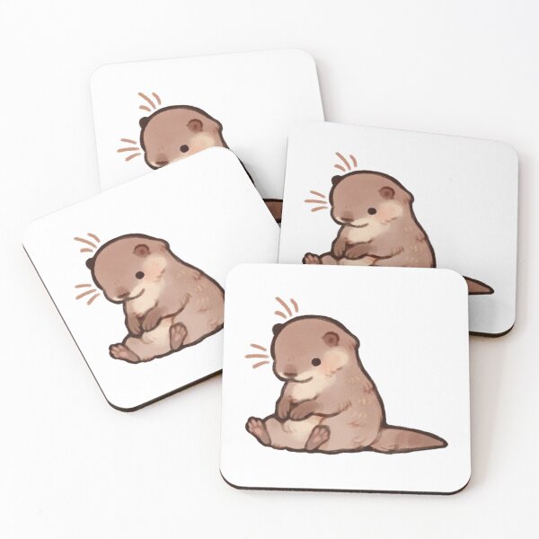 Item preview, Sitting and Pondering Otter Kawaii Art designed and sold by FlowerRaccoon.