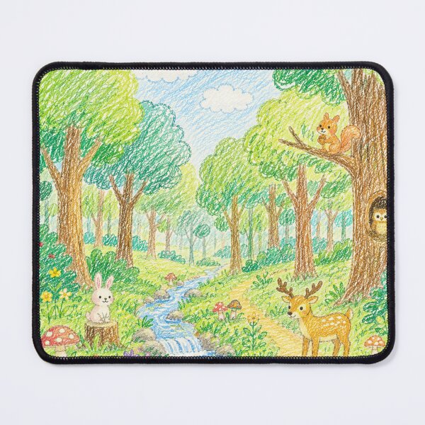 Item preview, Whimsical Crayon Forest Animal Adventure designed and sold by 0606PM.