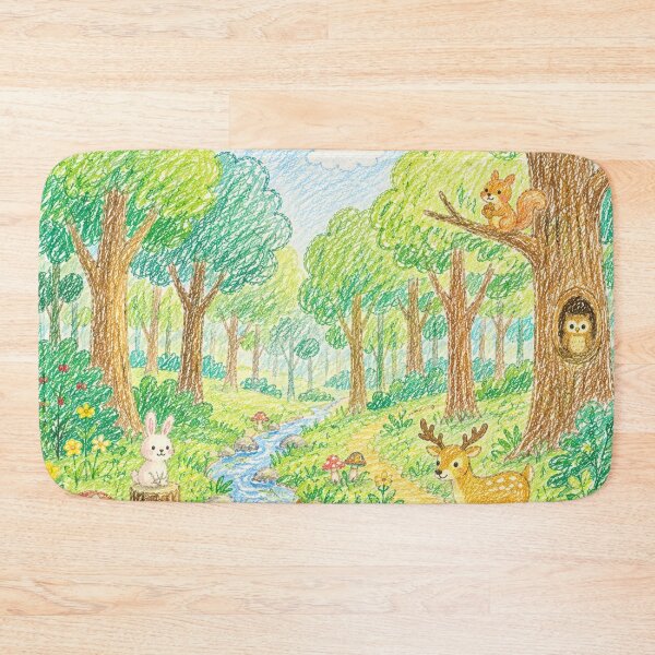 Item preview, Whimsical Crayon Forest Animal Adventure designed and sold by 0606PM.