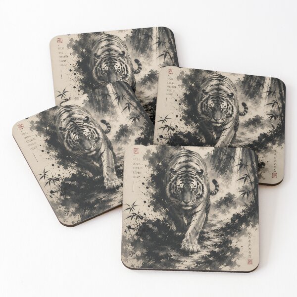 Item preview, Path of the Tiger Sumi e Japanese Ink Art Style designed and sold by dytf79.