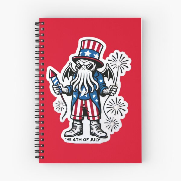 Item preview, Cute Cthulhu Independence Day Patriotic American Flag Print designed and sold by PinUpPizzazz.
