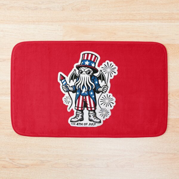 Item preview, Cute Cthulhu Independence Day Patriotic American Flag Print designed and sold by PinUpPizzazz.