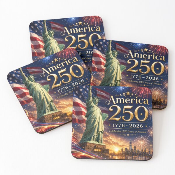 Item preview, America 250 Lady Liberty Fireworks 1776–2026 designed and sold by Buttonquill.