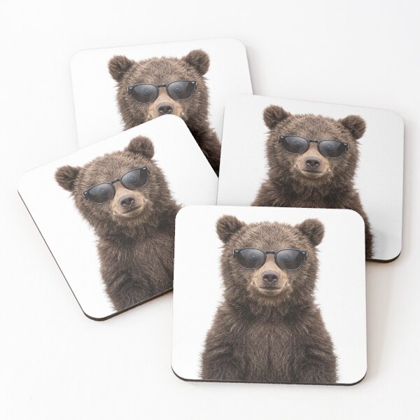 Item preview, Cute Baby Grizzly bear Wearing Sunglasses Funny designed and sold by RareLavender.