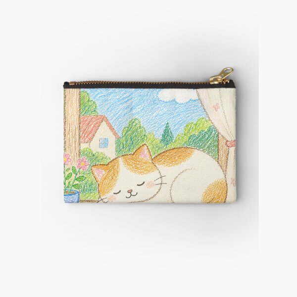 Item preview, Cozy Cat Sleeping by Window Crayon Art designed and sold by 0606PM.