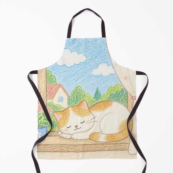 Item preview, Cozy Cat Sleeping by Window Crayon Art designed and sold by 0606PM.
