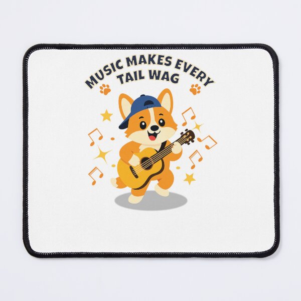 Item preview, Cute Corgi Playing Guitar – Music Makes Every Tail Wag | Funny Dog Music Lover Gift designed and sold by jananinaveen.