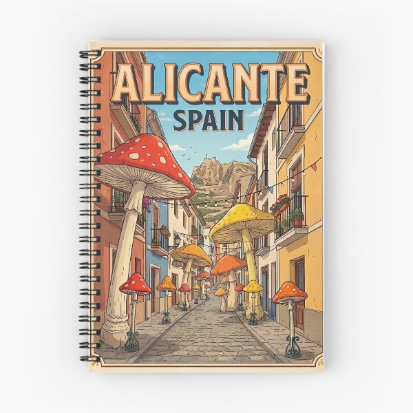 Item preview, Alicante Spain Travel Art with Colorful Mushroom Street designed and sold by Ar0undTheW0rld.