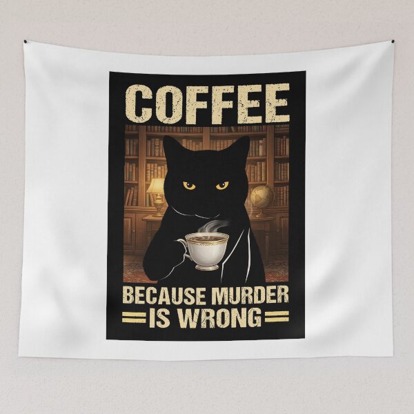 Item preview, Cat Coffee Because Murder Is Wrong  designed and sold by PurrfectHome.