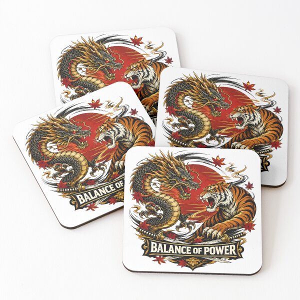Item preview, Balance of Power – Dragon vs Tiger Japanese Samurai T-Shirt designed and sold by AVINN-SENPAI.