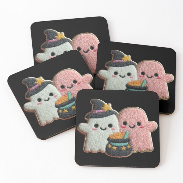 Item preview, Cute Kawaii Ghosts Celebrating Halloween Magic designed and sold by colorful-white.