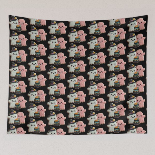 Item preview, Cute Kawaii Ghosts Celebrating Halloween Magic designed and sold by colorful-white.