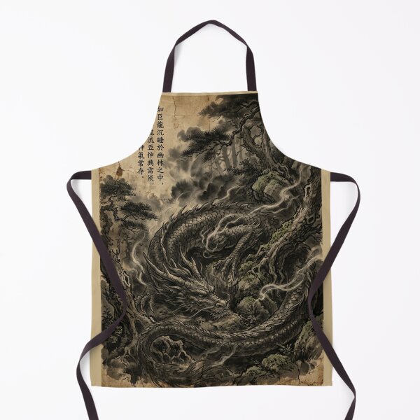 Item preview, Ancient Dragon Sleeping in the Mystic Forest Sumi-e Ink Wash designed and sold by DuckOddity.