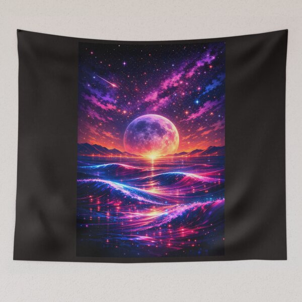 Item preview, Celestial Drift — Neon Waves of Infinity designed and sold by Neo Tokio.