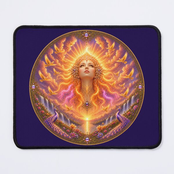 Item preview, Solar Ascension Goddess – Golden Celestial Fantasy Mandala designed and sold by sunbowjp stadio.