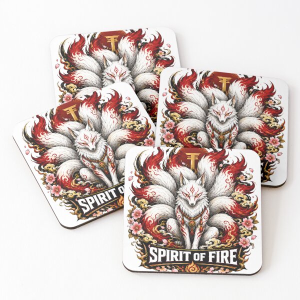 Item preview, Spirit of Fire – Kitsune Nine-Tailed Fox Japanese T-Shirt designed and sold by AVINN-SENPAI.