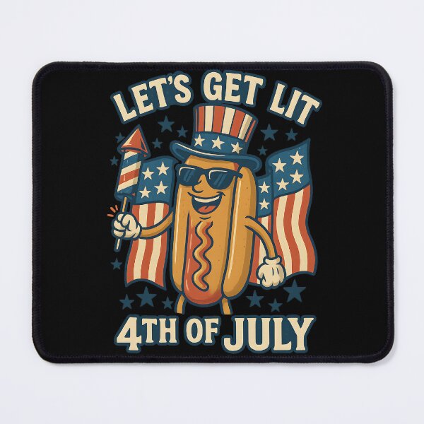 Item preview, Let's Get Lit 4th of July Funny Hot Dog Fireworks T-Shirt Independence Day Gift designed and sold by SparkJoy-Studio.