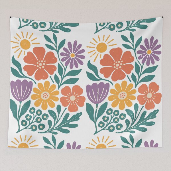Item preview, Boho Vintage Wildflowers | Retro Floral Botanical Illustration designed and sold by Made by Tamar.