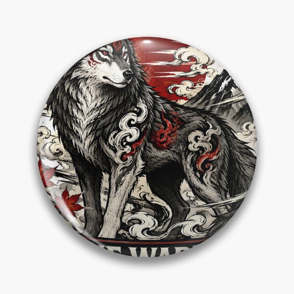 Item preview, Lone Warrior – Japanese Spirit Wolf Vintage Graphic T-Shirt designed and sold by AVINN-SENPAI.