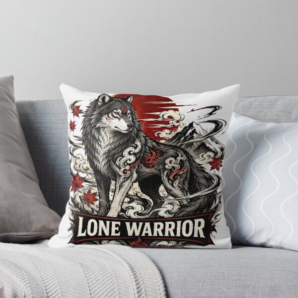Item preview, Lone Warrior – Japanese Spirit Wolf Vintage Graphic T-Shirt designed and sold by AVINN-SENPAI.