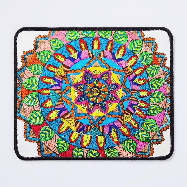 Item preview, Radiant Rainbow Nature Mandala | Colorful Floral & Leaf Sacred Geometry Art | Boho Meditation Illustration designed and sold by Selena.m.studio.