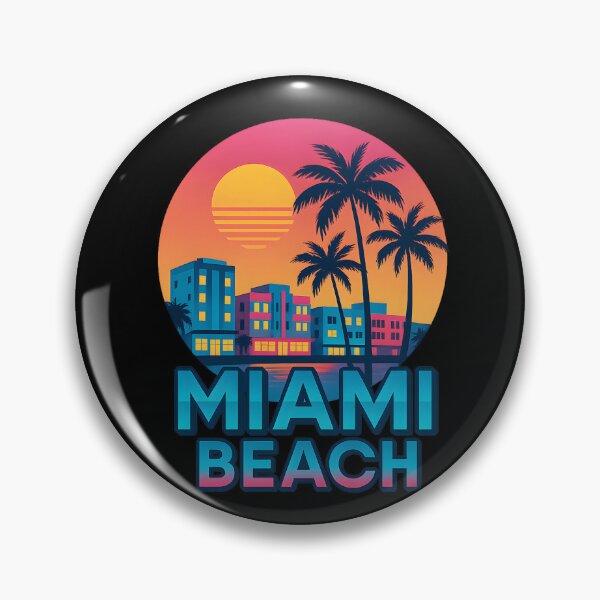 Item preview, Miami Beach Retro Sunset Palm Trees T-Shirt Gift Florida Vacation Souvenir designed and sold by SparkJoy-Studio.