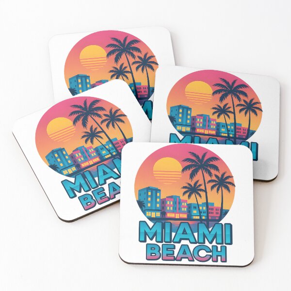Item preview, Miami Beach Retro Sunset Palm Trees T-Shirt Gift Florida Vacation Souvenir designed and sold by SparkJoy-Studio.