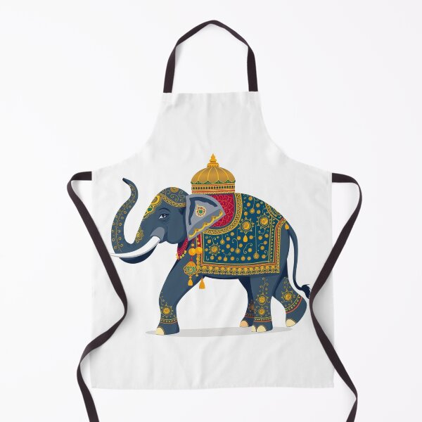 Aperçu de l'œuvre Éléphant décoré pour les fêtes avec des ornements créée et vendue par QuirkThreadsCo.