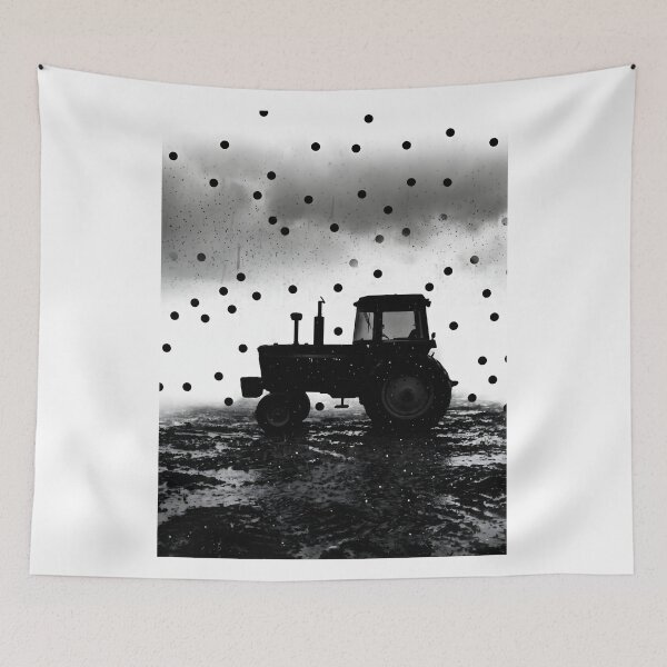 Item preview, Minimalist Tractor Silhouette Rainy Farming designed and sold by SplashTastic.