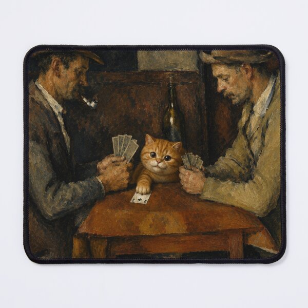 Item preview, Cute Chonky Orange Tabby Card Players Painting Masterpiece Dreamscape designed and sold by Mindworx21.