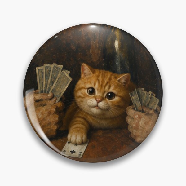 Item preview, Cute Chonky Orange Tabby Card Players Painting Masterpiece Dreamscape designed and sold by Mindworx21.