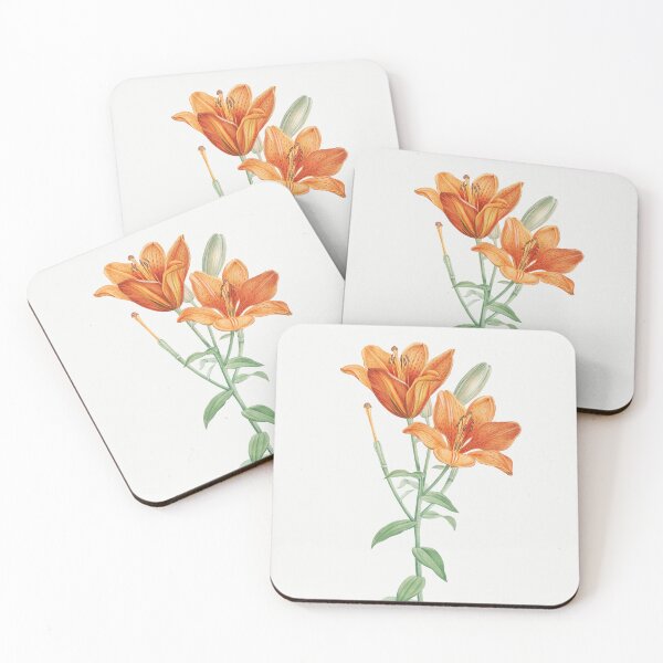 Item preview, Orange Lily Flowers Botanical Illustration designed and sold by TheRetroArtRoom.