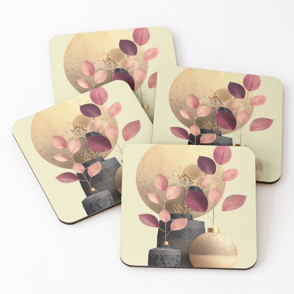 Item preview, Minimalist Modern Vase with Pink Leaves designed and sold by colorful-white.