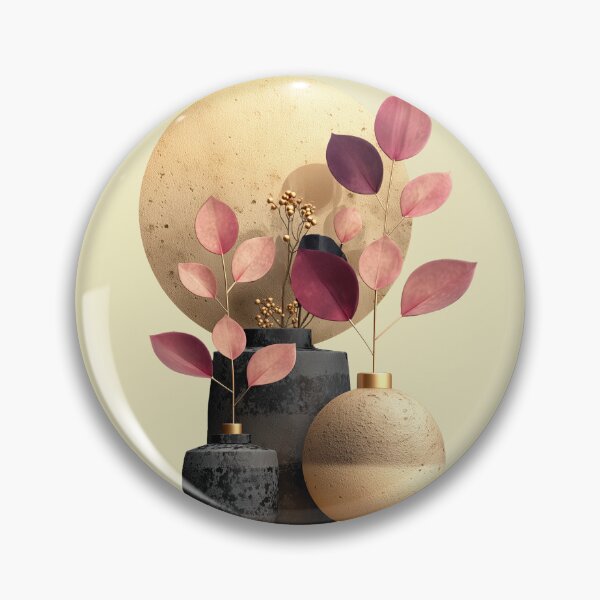 Item preview, Minimalist Modern Vase with Pink Leaves designed and sold by colorful-white.