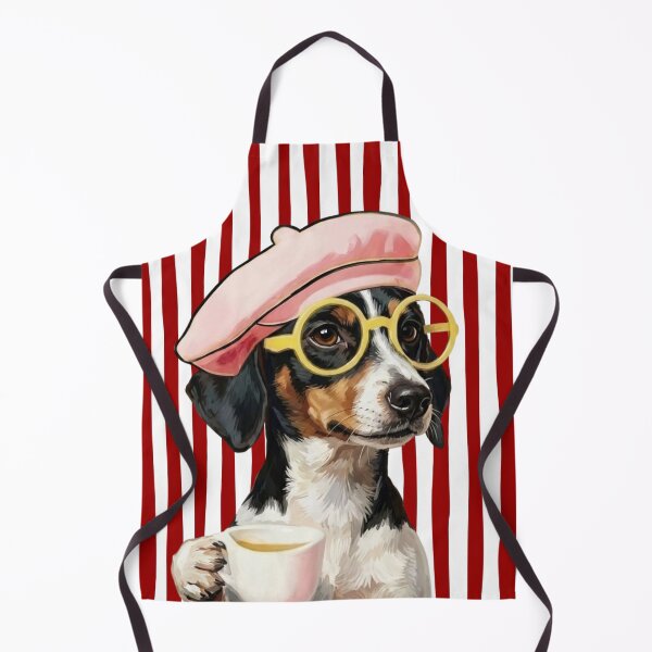 Item preview, Parisian Pup – Chic Terrier dog with Coffee & Pink Beret designed and sold by UUniqueIImprint.