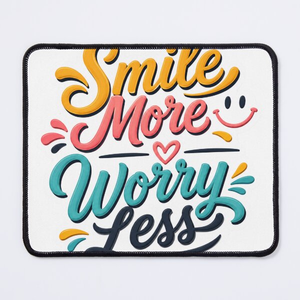 Item preview, Smile More Worry Less Positive Motivational Typography  designed and sold by MR4me.