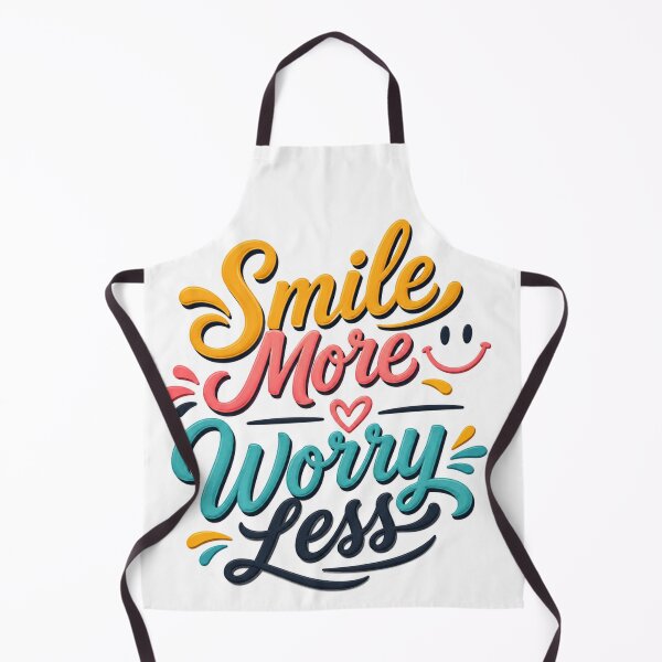 Item preview, Smile More Worry Less Positive Motivational Typography designed and sold by MR4me.