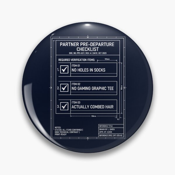 Item preview, Pre-Departure Checklist Technical Blueprint Humor designed and sold by SplashTastic.