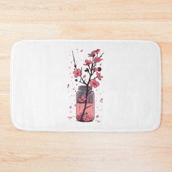 Item preview, Japanese Sakura Flowers in Glass Bottle Aesthetic Watercolor Art Vintage Cherry Blossom Illustration designed and sold by ZyloPrints.